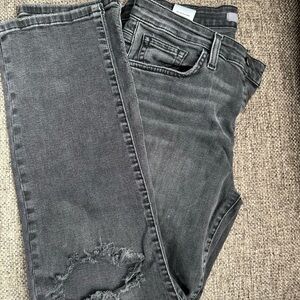 Joes jeans kick flare crop length washed black stretch denim- size 28